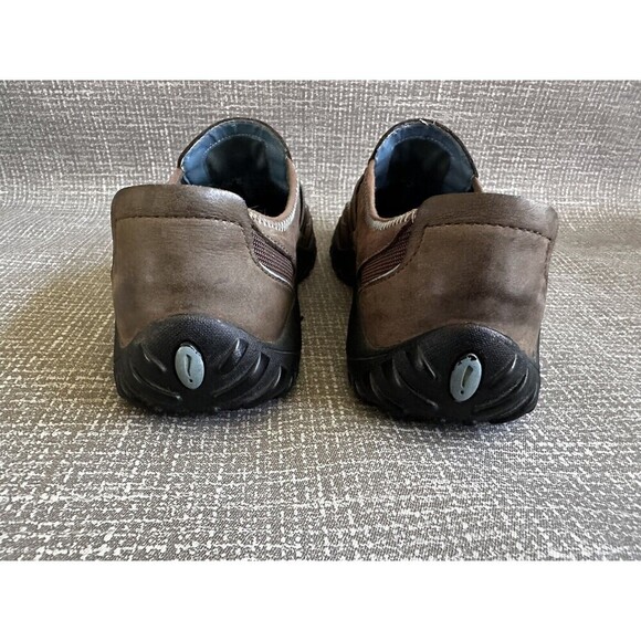 Clarks PRIVO BROWN SUEDE LEATHER ATHLETIC COMFORT SLIDES CLOGS LOAFERS 7M - Picture 5 of 9